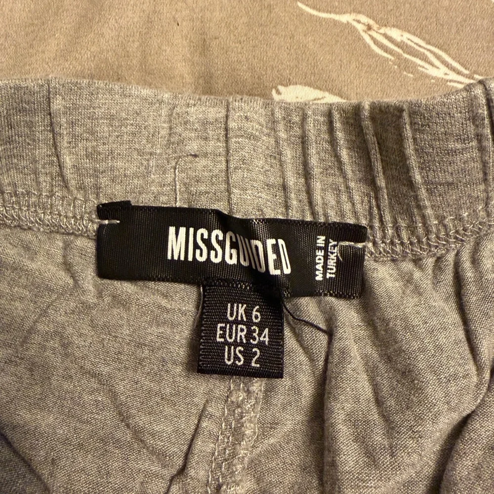 Missguided Gray Ruffle Hem Knit Lounge Shorts
